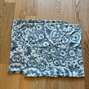 Gray and White Patterned Silk European Sham Covers